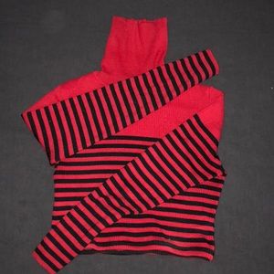 cropped stripped turtleneck